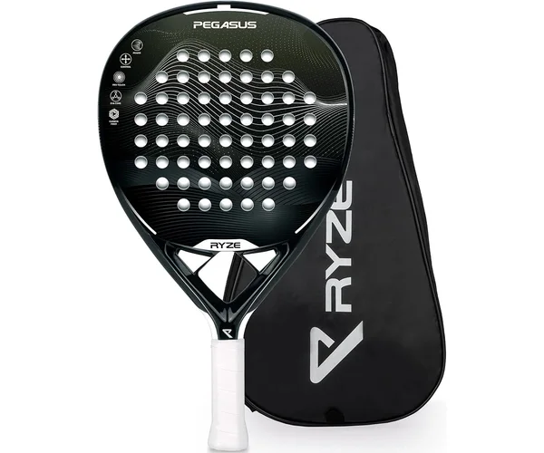 Raquette de padel RYZE Pegasus 100% carbone, forme goutte d'eau